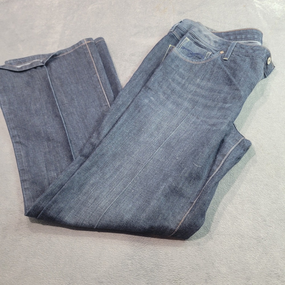 Cato Jeans Women 16 Blue Wide Leg Trouser High Rise Dark Wash Stretch Denim